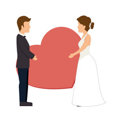 Fototapeta premium just married couple card vector illustration design