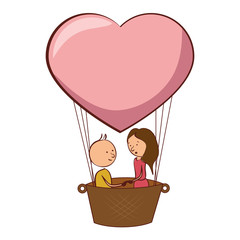 couple love card icon vector illustration design