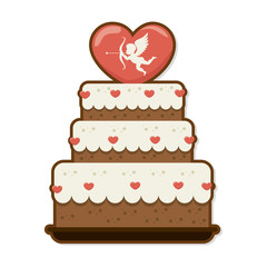 sweet cake love celebration vector illustration design