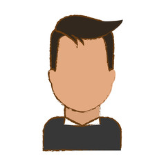 man face icon over white background. colorful design. vector illustration