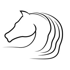 horse emblem icon over white background. vector illustration
