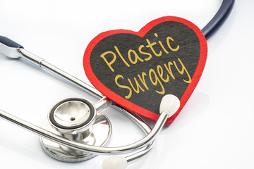 stesthoscope with red heart shape - medical concept