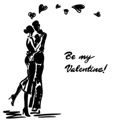 Couple in love embraced