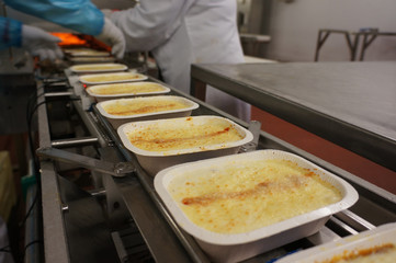 Factory Food Manufacturing - Lasagne Ready Meal Production