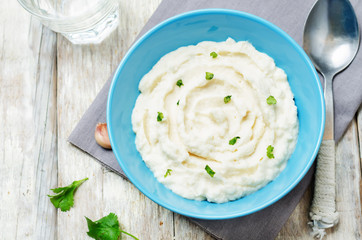 Ricotta roasted garlic mashed cauliflower