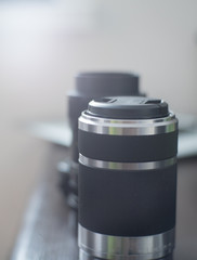 photo lenses on the table