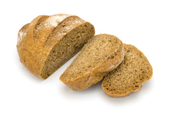Bread on a white