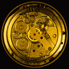 clockwork old mechanical watch, high resolution and detail