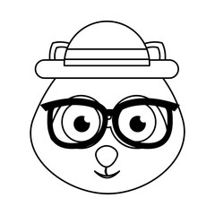 cute dog character hipster style vector illustration design