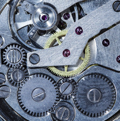 clockwork old mechanical USSR watch, high resolution and detail