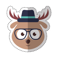 cute deer character hipster style vector illustration design