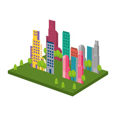 cityscape buildings skyline icon vector illustration design