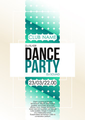 Vertical light music party background with graphic elements and text.  