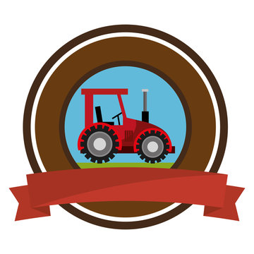 tractor farm vehicle icon vector illustration design