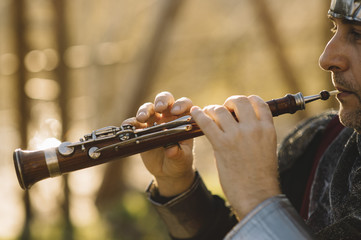 Musician with wind instrument