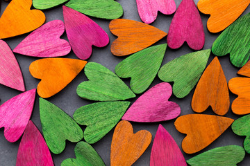 Colored heart on the gray background.