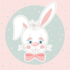 Cute bunny face background

