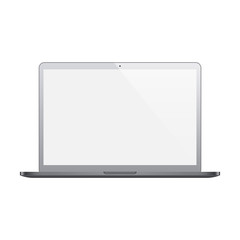 laptop grey color with blank screen isolated on white background. stock vector illustration eps10