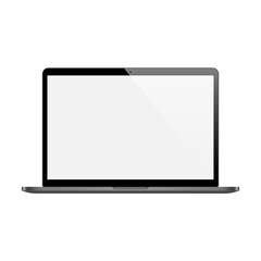 laptop black color with blank screen isolated on white background. stock vector illustration eps10
