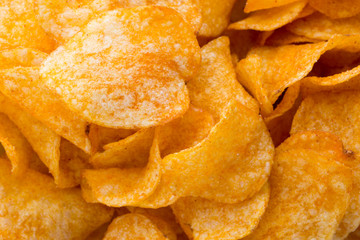 Potato chips on the papric. Eco food.