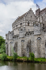 Fototapeta na wymiar Medieval castle Gravensteen (Castle of Counts) in Gent, Belgium. 