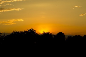 Fototapeta premium beautiful sunset over the river