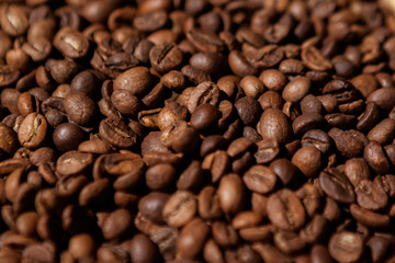 fresh coffee beans.