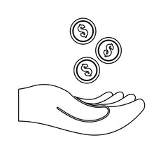 cash money related icons image sticker vector illustration design 