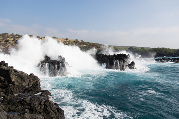 Wellen, Riesenwelle, Küste, Hawaii, Big Island, Meer, Wasser, USA