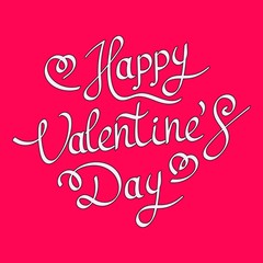 Happy Valentines Day Hand Drawing Vector Lettering design. Abstract background. Vector illustration.