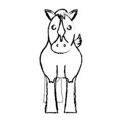 horse animal icon over white background. vector illustration