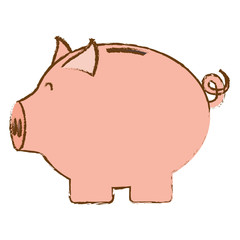piggy bank icon over white background. colorful design. vector illustration