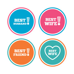 Best wife, husband and friend icons.