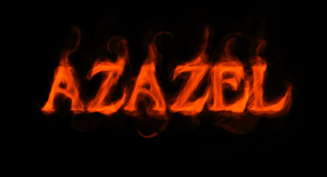 Azazel (flaming word on black)
