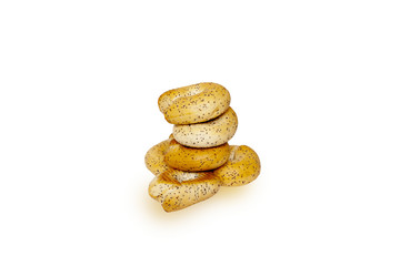 Fototapeta na wymiar ..Bagels with poppy seeds isolated on a white background
