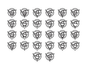 Fototapeta premium initial letter logo circle triangle set