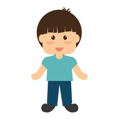 cute boy icon over white background. colorful design. vector illustration