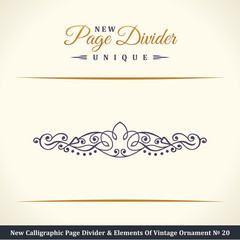 New Calligraphic Page Dividers and Elements of vintage ornaments