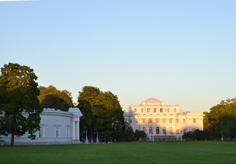 Summer in St. Petersburg. Swan Canal. Beautiful Arch and Bridge.