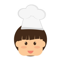 girl wearing chef hat child icon image vector illustration design 