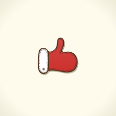 Like Santa Claus icon. Christmas thumbs up. The symbol for design of your site