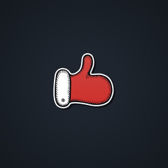 Like Santa Claus icon. Christmas thumbs up. The symbol for design of your site