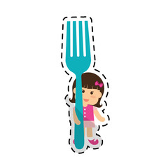 young child and healthy eating related image vector illustration design 