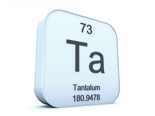 Tantalum element on white square icon