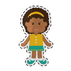 girl child icon image sticker vector illustration design 