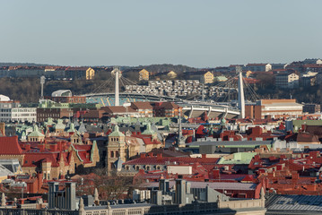 Fototapeta na wymiar Gothenburg city view from above, travel Sweden
