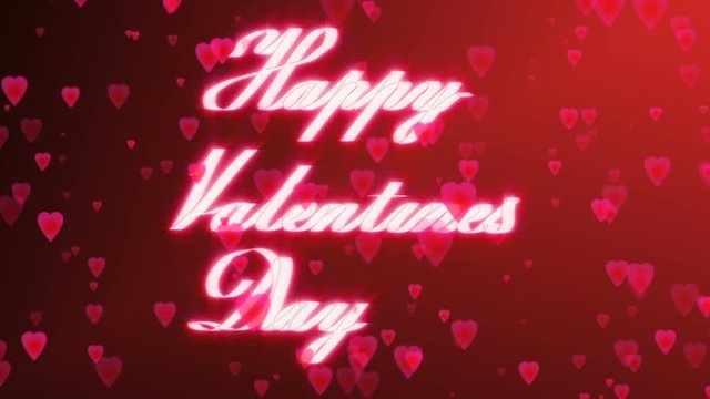 "Happy Valentine's Day" The inscription "Happy Valentine's Day" written glowing ribbon with alpha channels
