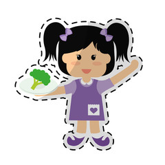 young child and healthy eating related image vector illustration design 