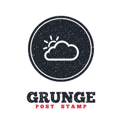 Cloud and sun sign icon. Weather symbol.