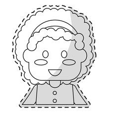 cute girl icon over white background. vector illustration